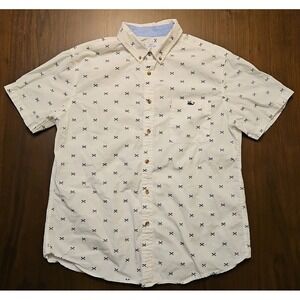 Vineyard Vines For Target Mens Short Sleeve Button Down Shirt White‎ Large